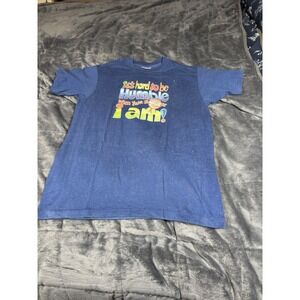 Men's Blue T-Shirt Short Sleeve Casual Top Basic‎ Tee